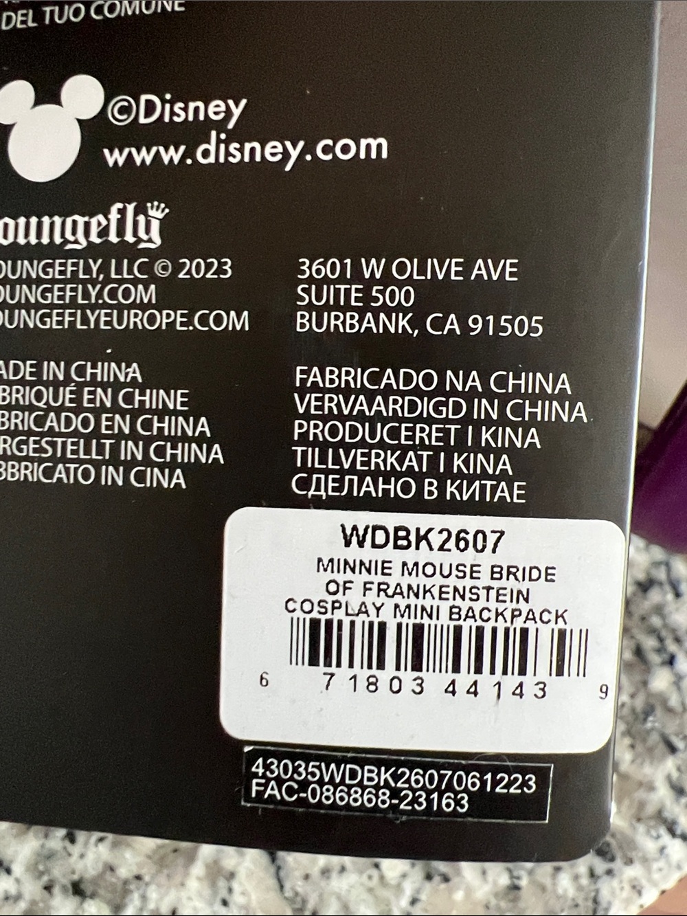 Loungefly Minnie Mouse The Bride of Frankenstein Mini Backpack - Picture 8 of 8